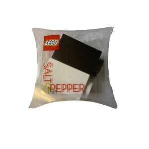 Lego Salt and Pepper Shakers Black White 1.75" NIB 4213435 Legos